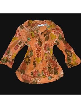 American Vintage Women's Orange and Multi Blous